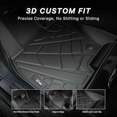 KARPAL Floor Mats Fit for Mazda CX5 2017-2025, All Weather TPE Guard Accessories Anti-Slip Car Mats, 1st & 2nd Row with Cargo Liner - Image 2