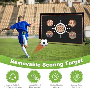 6x4 FT Kids Soccer Goals for Backyard - 2 Pack Soccer Nets Ski Skins, Portable Pop Up Goal Set Includes Training Mat, Cones, Target - Soccer Training Equipment Gift for Boys/Girls Ages 3-12 - Image 3