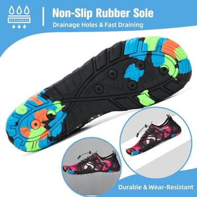 Mishansha Water Shoes for Women Men Barefoot Beach Shoe Quick Dry Aqua Swim Socks for Surfing Yoga Size 7 Women/ 6 Men French Rose - Image 4