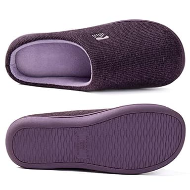 RockDove Women's Original Two-Tone Memory Foam Slipper, Size 7-8 US Women, Eggplant - Image 2