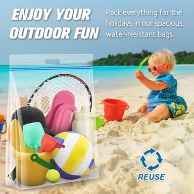 HIBAG 25 Gallon Jumbo Storage Bags, 35” x 24” Resealable Clear Bags with Handle, Extra Large XL Heavy Duty for Clothes Pillow Travel Moving, Pack of 5 - Image 6