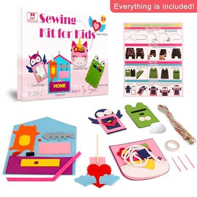 My First Sewing Kit for Kids 4-7, Felt Sewing Crafts Kit for Beginner 4 5 6 7 Year Old Girls, Play and Learn to Sew Fun Crafts Age 5-8 4-6, Toddler Embroidery Yarn Projects for Child Age 4-8 - Image 6