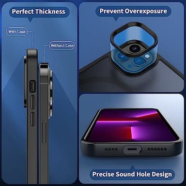 CACOE Magnetic Case for iPhone 13 Pro Max 6.7 inch-Compatible with MagSafe & Magnetic Car Phone Mount,Anti-Fingerprint TPU Thin Phone Cases Cover Protective Shockproof(Black) - Image 8