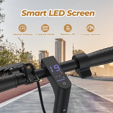 Electric Scooter, 8.5" Tires, Up to 20 Miles Range, 350W Motor & 19 MPH Portable Folding Commuting Electric Scooter for Adults with Double Braking System and App - Image 5