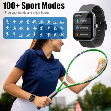 Smart Watch for Men Women, 1.96" HD Fitness Tracker Running Watch (Answer/Make Call), IP68 Waterproof,Pedometer, Sleep/Step/Activity/Heart Rate Monitor,110+ Sport Mode Smartwatch for iOS Android Phone - Image 5