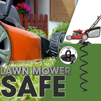 Eurmax USA 4-Pc Pack Spiral Stakes Heavy Duty Anchor Kit Ice Screw Anchor for Trampoline, Tents, tarps, Canopies,car Ports,Dog tie Out and etc Bonus Tie Down Straps 4-Pc Pack (Black) - Image 5