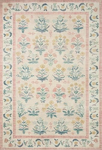 Loloi Rifle Paper Co. Eden Collection EDE-01 Mughal Rose Blush 7'-6" x 9'-6" Area Rug feat. CloudPile™ - Image 4