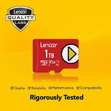 Lexar 1TB (2-Pack) Play Micro SD Card w/SD Adapter, UHS-I, C10, U3, V30, A2, Full HD, Up to 160/100 MB/s, Expanded Storage for Nintendo-Switch 1, Gaming, Smartphones, Tablets (LMSPLAY001T-B2ANU) - Image 6