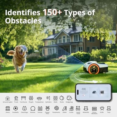 Segway Navimow i105N Robot Lawn Mower Perimeter Wire Free 1/8 Acre RTK+Vision Robotic Lawnmower, AI-Assisted Mapping, Virtual Boundary, APP Control, 58dB(A) Quiet, Multi-Zone Management - Image 4