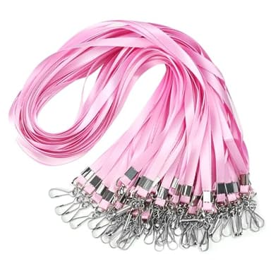 Pink Lanyards Bulk 50 packs Lanyards for ID Badges,Lanyards with Swivel Hook Clips for Name Tag Lanyard ID Holder - Image 1