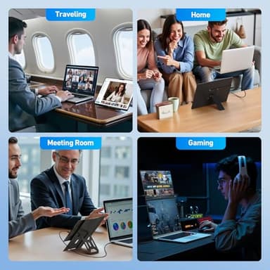 Laptop Screen Extender Monitor Portable - 16.1'' FHD 1200P Portable Screen for Laptops, 360° Rotating, Plug & Play, Detachable Stand, Height Adjustable Laptop Monitor Extender for Mac/Win/Phone/Tablet - Image 4