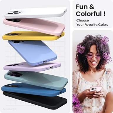 ORNARTO Compatible with iPhone 14 Pro Max Case 6.7, Slim Liquid Silicone 3 Layers Full Covered Soft Gel Rubber Phone Case Protective Cover with Microfiber Lining 6.7 inch-Chalk Pink - Image 4