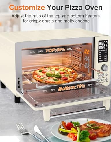 Nuwave Bravo Pro Smart Air Fryer Toaster Oven Combo, Airfryer Convection Oven Countertop, 10-in-1 Functions with Quicker & Even Crisp Technology, 1800W, 50-450°F, PFAS-Free, 21QT, Vanilla Cream - Image 5