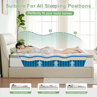 SNFPNE Queen Size Mattress 12 Inch, Medium Firm Memory Foam Hybrid Mattress with Individual Pocket Spring - Pressure Relief, Motion Isolation, Cool Sleep, 80" x 60" - Image 4