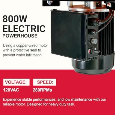 Kitchener Chicken Plucker De-Feather Remover Poultry and Fowl Food Processor Electric Stainless Steel Heavy Duty 1HP 120VAC 280RPM GFCI Connector 92 Soft Fingers 20" Drum Diameter - Image 3