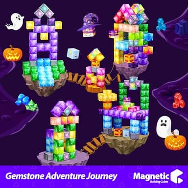 SILYMOLY Magnetic Blocks, Jewel Adventures Edition, Magnetic Building Cubes, Boys & Girls Toddler Toys Age 3-5 4-8,Sensory Toy Gift for Kids, Upgraded STEM Gift 1.2 Inches - Image 3