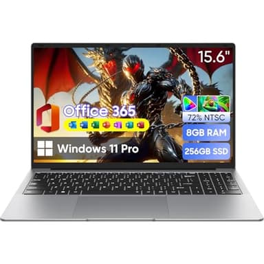 HYPERSTRIX 15.6" Laptop Computer, Window 11 Pro Laptops with 8GB RAM 256GB SSD, Celeron N4000 Processor(up to 2.6GHz) 100% sRGB Screen, Notebook,MS Office丨Dual Band WiFi丨BT 4.2丨HDMI - Image 1