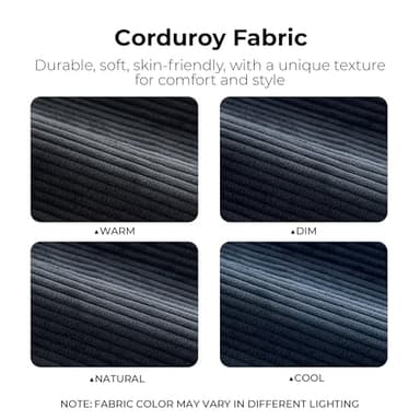 LIKIMIO 118" Modern L-Shaped Modular Sectional Sofa for Living Room, Corduroy Upholstery Charcoal Blue, Oversized 3-Seater Couch with Deep Seat and Movable Ottoman – No Assembly - Image 6