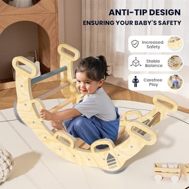 BlueWood 2025 8-in-1 Pikler Triangle Climbing Set Toddler Toys Indoor Baby Jungle Gym Climber Playground for Kids - Mauve Pink - Image 2