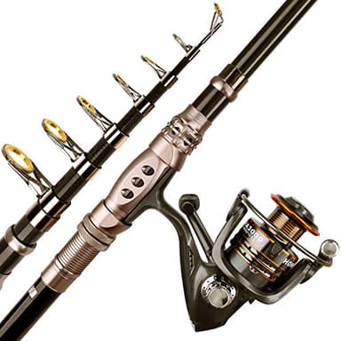 PLUSINNO Spin Spinning Rod and Reel Combos Carbon Telescopic Fishing Rod with Reel Combo Sea Saltwater Freshwater Kit Fishing Rod Kit(2.7M 8.86Ft Fishing Rod + Reel) - Image 7