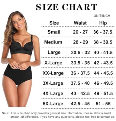 QOVOQ Women's High Waist Cotton Underwear Stretch Briefs Soft Comfy Ladies Panties MultiPack Black - Image 2