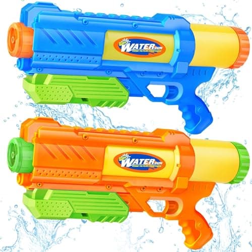 Super Water Gun for Kids Adults: 1200cc Super Water Gun Soaker 2 Pack Squirt Blasters with Impressive Range - Ideal Toys for Boys Girls Summer Outdoor Swimming Pool Beach Sand Water Fighting Fun - Image 1