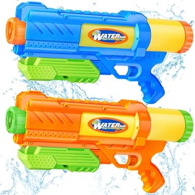 Super Water Gun for Kids Adults: 1200cc Super Water Gun Soaker 2 Pack Squirt Blasters with Impressive Range - Ideal Toys for Boys Girls Summer Outdoor Swimming Pool Beach Sand Water Fighting Fun - Image 1