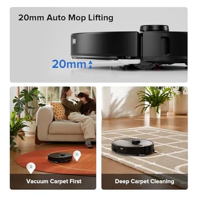 roborock S8 Max Ultra Robot Vacuum and Mop, All-in-One Dock, PreciSense LiDAR Navigation, Smart Dirt Detection, Self-Emptying, 8000Pa Suction for Various Floors, 20mm Auto Lifting for Carpet, Black - Image 6
