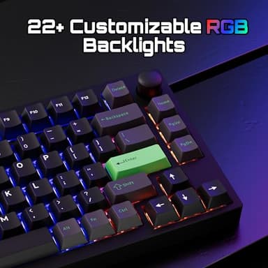 LEMOKEY P1 HE 75% Wireless Custom Mechanical Gaming Keyboard with Gateron Double-Rail Magnetic Switches Full Assembled Knob Version - Black - Image 4