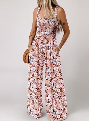 Dokotoo Loose Jumpsuits for Women Overalls Oversized Solid Color Wide Leg One Piece Sleeveless jumpsuit Long Pant Romper with Pockets 2025 Fashion Printed Black Large - Image 2