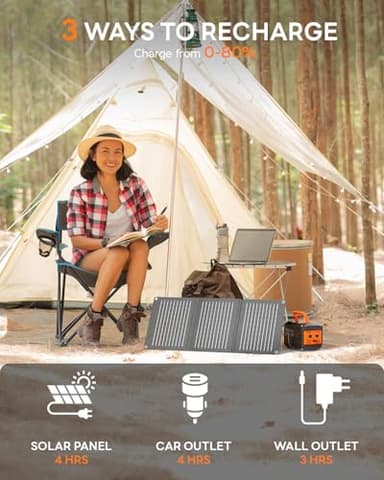 MARBERO 88.8Wh Portable Power Station Backup Lithium Battery Solar Generator 150W Max AC & 30W USB-C Output for Camping Hiking RV Off-Grid Living CPAP Home Outage Emergency (Solar Panel Optional) - Image 4