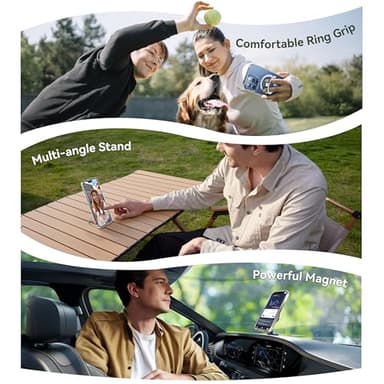 CASEKOO Genuine Official for iPhone 15 Pro Max Case Clear with Magnetic Ring Stand [Compatible with MagSafe] [16FT Military-Grade Protection] Lasting Transparent Slim Phone Grip ProMax Cover 6.7 inch - Image 7