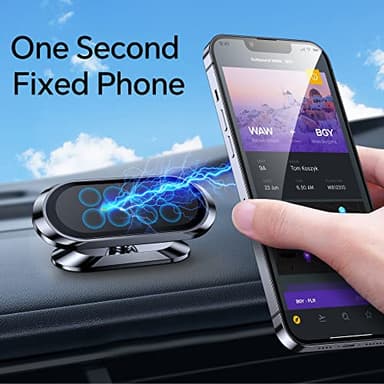 【2-PACK】Magnetic phone holder for car, [ Super Strong Magnet ] [ with 4 Metal Plate ] iPhone Magnetic car mount for cell phone, [ 360° Rotation ] Universal Dashboard adhesive Car Magnetic Phone Mount - Image 2