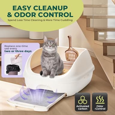 Cat Pads Refills for Tidy Cats Breeze Litter System - Super Absorbent 6-Layer Pads for Odor Control, Activated Carbon - 16.9" x 11.4" - Pack of 40 Litter Box Replacement Pads - Image 4