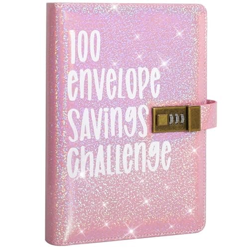 100 Envelopes Money Saving Challenge A5 Challenge Tracker to Save $5,050, Budget Binder Savings Challenge Book (Pink) - Image 1