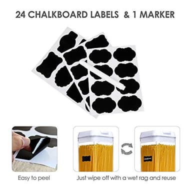 Vtopmart 4 PCS Airtight Food Storage Containers, BPA Free Plastic Spaghetti Pasta Containers with Easy Lock Lids, for Kitchen Pantry Organization and Storage, Include 24 Labels, 1.8L - Image 6