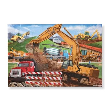 Melissa & Doug Building Site Floor Puzzle, 48 pc Jumbo Jigsaw Puzzle, Educational Screen Free Activity for Toddler, Preschoolers and Kids Ages 3+ (2 x 3 Feet) - FSC Certified - Image 4
