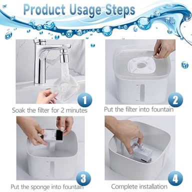 34 Pcs Cat Fountain Filters Replacement Compatible with VEKEN 95oz/2.8L Cat Water Fountain Filters Automatic Dog Water Fountain Filters Pet Fountain - Image 6