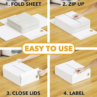 SpaceAid 4 Pack Bed Sheet Organizers and Storage, Foldable Sheet Organizer for Linen Closet, Sheets Set Folder Keeper with Window XL (Queen & King Size) Organizing Bedding Container, White - Image 3