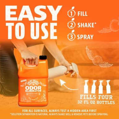 Angry Orange Pet Odor Eliminator for Dog and Cat Urine, Carpet Stains, and Strong Smells – Citrus Cleaner with Natural Orange Oil – 1 Gallon - Image 4