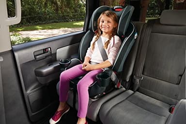 Graco SlimFit 3-in-1 Convertible Car Seat, Ultra-Space-Saving Design, Darcie, Suitable for Rear and Forward-Facing, Highback Booster Seat with 10-Position Headrest - Image 2