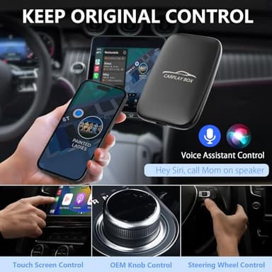 5 in 1 Wireless Carplay & Android Auto Wireless Adapter - 2025 Upgrade Magic CarPlay Ai Box Streaming Video Fits Netflix/YouTube/TF Card, CarPlay Wireless Adapter for Wired CarPlay/Android Auto Cars - Image 3