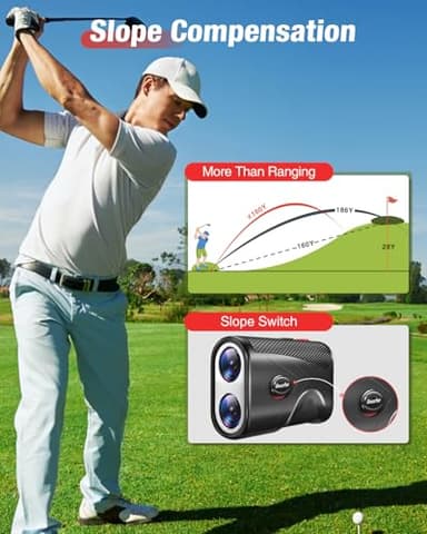 Range Finder Golf Rangefinder with Slope - 1200 Yards Laser Range Finder with Flag Lock, Vibration, 7X Magnification, Rechargeable with Magnetic Mount – Ideal Golf Accessories for Golfers & Hunting - Image 4