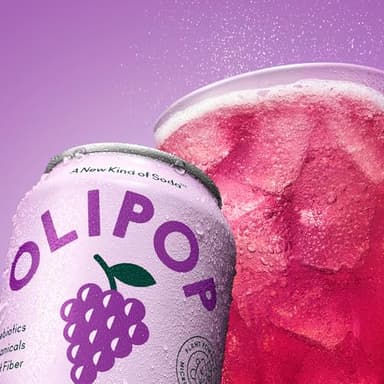 OLIPOP Prebiotic Soda Pop, Classic Grape, Pantry Pack Packed with Prebiotics, Fiber, and Botanicals, Gluten Free, Vegan, GMO Free, 12oz (12-Cans) - Image 4