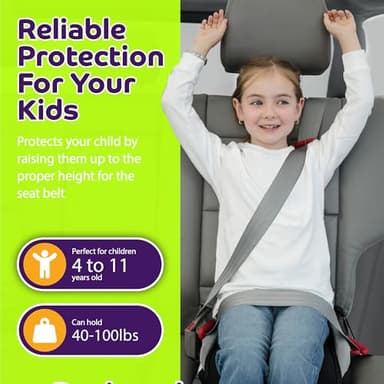 BubbleBum Inflatable Booster Car Seat – Foldable, Lightweight, Backless Travel Booster Seat for Kids, Portable Carseat for Toddler, Fits 3 Across, Compact for Uber - Ages 4-11 Year Old, - Black - Image 9