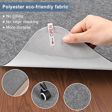 Placoot Office Chair Mat for Hardwood Floor, 55"x35" Computer Chair Mat, Desk Chair Mat, Large Anti-Slip Floor Protector for Home Office - Image 3