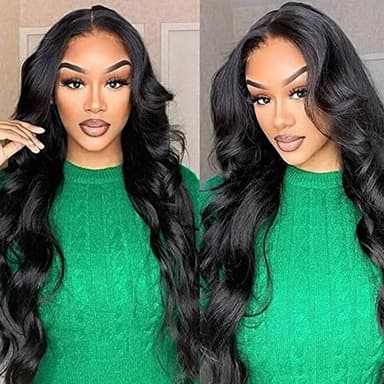 13x6 Lace Front Wigs Human Hair Pre Plucked 180 Density 26 Inch HD Body Wave Lace Front Wigs Human Hair 10A Frontal Wigs Human Hair wigs for Women Glueless Wigs Human Hair Pre Plucked Black wig - Image 9