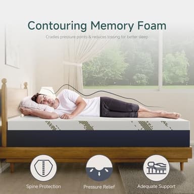 KONFEIN King Mattress, 12-Inch Cooling Gel Memory Foam, Medium-Firm, CertiPUR-US Certified, Fiberglass-Free, Pressure Relief & Balanced Support for Hot and Light Sleepers, King Size Bed in a Box - Image 3