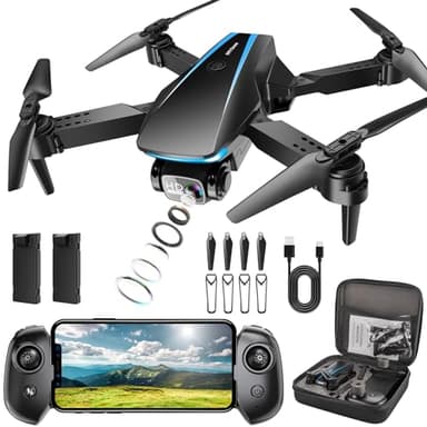 Oddire Drone with Camera - Drones for Adults, with 2 Batteries, Carrying Case, Propellers, 1080P HD Foldable Drone with Stable Hover, Trajectory Flight, Gravity Control, One Key Take Off/Land, 3D Flip - Image 1