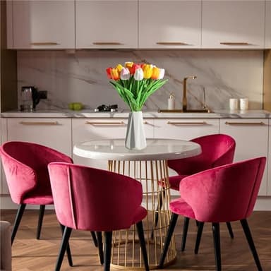 SITUMEIZI Fake Flowers Tulips Artificial Silk Flower 15pcs Real Touch 14" for Spring Easter Home Kitchen Wedding Bouquet Bulk Mother's Gift Day Decorations(Assorted Colors,5) - Image 6